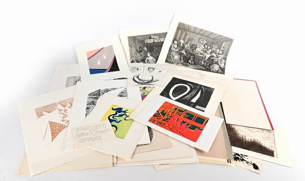 Lotto di 25 opere grafiche di autori vari e Cartella con 6 incisioni Hogarth edite da Electa  - Asta Arte Moderna e Contemporanea - Associazione Nazionale - Case d'Asta italiane