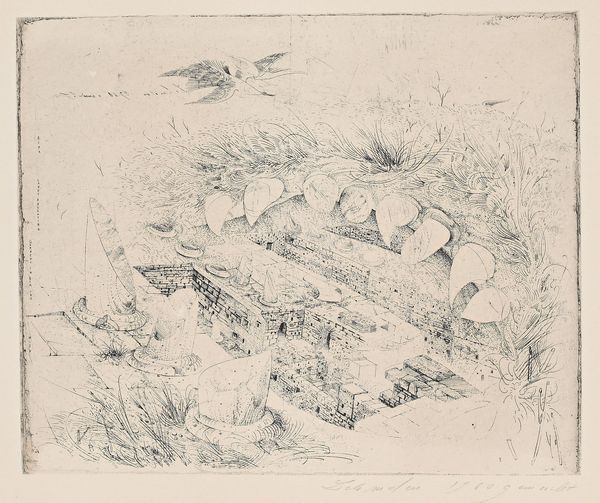 Anton Lehmden : Katkombe dalla serie Roma  - Asta Arte Moderna e Contemporanea - Associazione Nazionale - Case d'Asta italiane