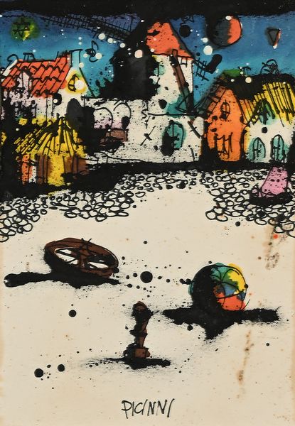 Gennaro Picinni : Paesaggio nordico  - Asta Arte Moderna e Contemporanea - Associazione Nazionale - Case d'Asta italiane