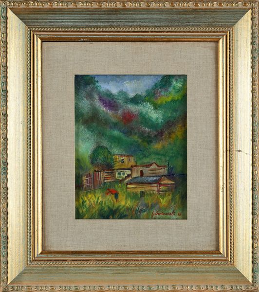 Giovanni Omiccioli : Paesaggio con casupole e figura nellorto  - Asta Arte Moderna e Contemporanea - Associazione Nazionale - Case d'Asta italiane