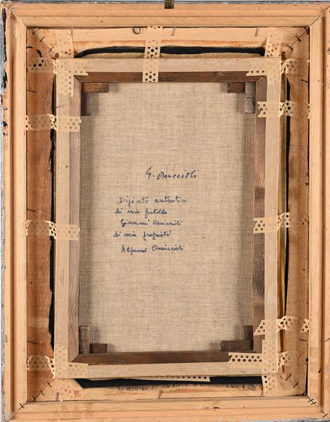 Giovanni Omiccioli : Strada con case e alberi  - Asta Arte Moderna e Contemporanea - Associazione Nazionale - Case d'Asta italiane