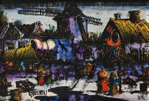 Gennaro Picinni : Paesaggio nordico con mulino  - Asta Arte Moderna e Contemporanea - Associazione Nazionale - Case d'Asta italiane