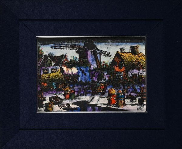 Gennaro Picinni : Paesaggio nordico con mulino  - Asta Arte Moderna e Contemporanea - Associazione Nazionale - Case d'Asta italiane