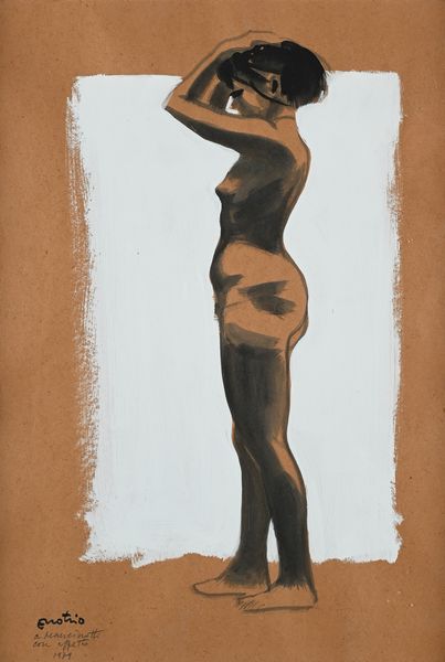 Enotrio Pugliese : Nudo di donna in piedi  - Asta Arte Moderna e Contemporanea - Associazione Nazionale - Case d'Asta italiane
