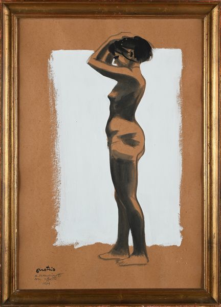 Enotrio Pugliese : Nudo di donna in piedi  - Asta Arte Moderna e Contemporanea - Associazione Nazionale - Case d'Asta italiane