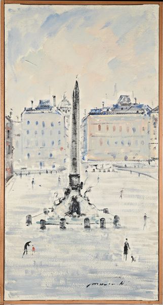 Bruno Mancinotti : La Fontana dei Quattro Fiumi a Piazza Navona  - Asta Arte Moderna e Contemporanea - Associazione Nazionale - Case d'Asta italiane