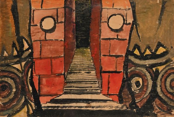 Disegno a tempera scenografia teatrale Richard III  - Asta Arte Moderna e Contemporanea - Associazione Nazionale - Case d'Asta italiane