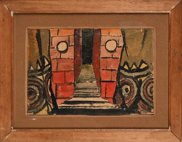 Disegno a tempera scenografia teatrale Richard III  - Asta Arte Moderna e Contemporanea - Associazione Nazionale - Case d'Asta italiane