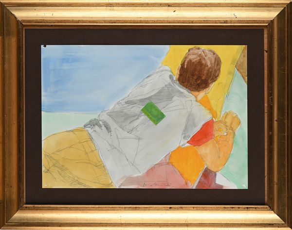 Lorenzo Tornabuoni : Ragazzo a bordo piscina  - Asta Arte Moderna e Contemporanea - Associazione Nazionale - Case d'Asta italiane