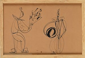 Giovanni Stradone : Giocolieri con fiori e palla  - Asta Arte Moderna e Contemporanea - Associazione Nazionale - Case d'Asta italiane