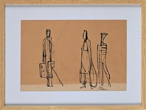 Giovanni Stradone : Figure in piedi  - Asta Arte Moderna e Contemporanea - Associazione Nazionale - Case d'Asta italiane