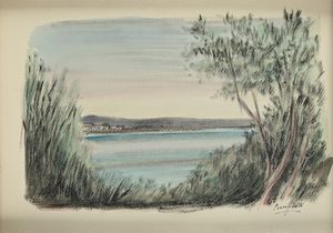 Domenico Purificato - Marina con alberi