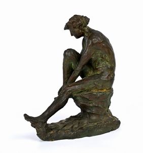 Luigi Broggini : Donna seduta  - Asta Arte Moderna e Contemporanea - Associazione Nazionale - Case d'Asta italiane