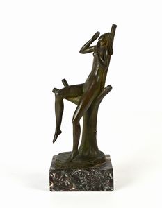 Mario Salazzari : Nudo di donna seduta  - Asta Arte Moderna e Contemporanea - Associazione Nazionale - Case d'Asta italiane