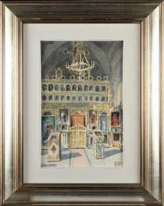 ALDO RISO : Biserica Voronet  - Asta Arte Moderna e Contemporanea - Associazione Nazionale - Case d'Asta italiane