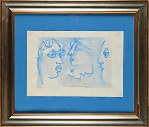 MINO MACCARI : Tre figure  - Asta Arte Moderna e Contemporanea - Associazione Nazionale - Case d'Asta italiane