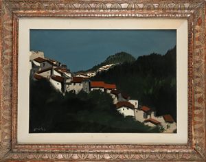 Enotrio Pugliese : Paesaggio silano dipinto su tavola  - Asta Arte Moderna e Contemporanea - Associazione Nazionale - Case d'Asta italiane