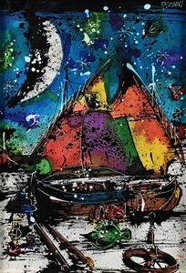 Gennaro Picinni : Notturno con barche  - Asta Arte Moderna e Contemporanea - Associazione Nazionale - Case d'Asta italiane