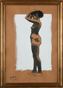Enotrio Pugliese : Nudo di donna in piedi  - Asta Arte Moderna e Contemporanea - Associazione Nazionale - Case d'Asta italiane