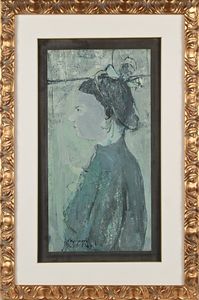 Renzo Vespignani : Ritratto di donna  - Asta Arte Moderna e Contemporanea - Associazione Nazionale - Case d'Asta italiane