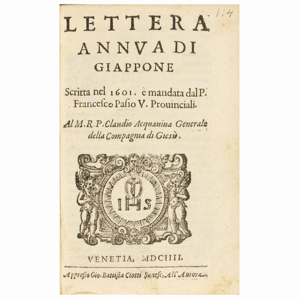 Esemplare fresco di questa rara relazione in elegante legatura del Novecento  - Asta LIBRI, MANOSCRITTI E AUTOGRAFI - Associazione Nazionale - Case d'Asta italiane