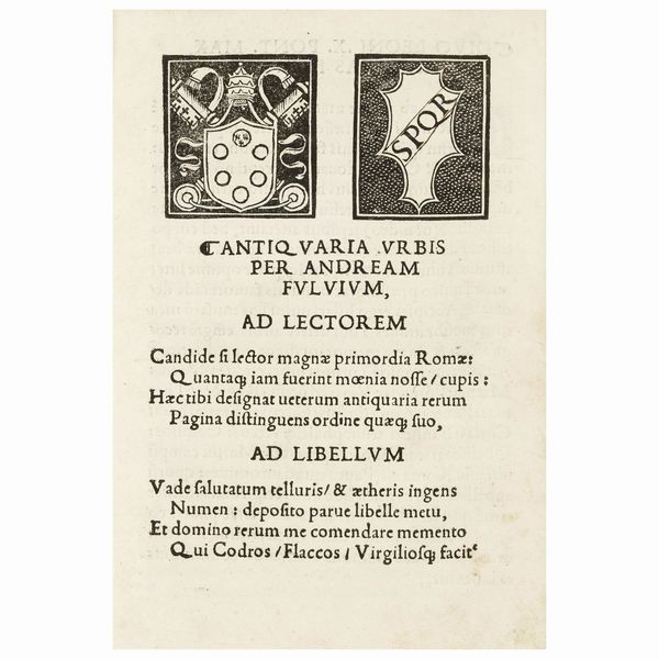 Prima ed unica edizione di questa descrizione in versi della città eterna  - Asta LIBRI, MANOSCRITTI E AUTOGRAFI - Associazione Nazionale - Case d'Asta italiane