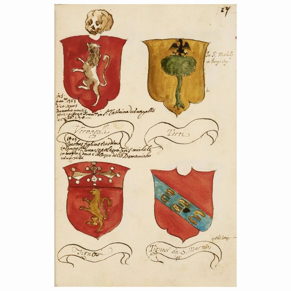 Interessante manoscritto proveniente dalla famiglia Galletti di Pisa  - Asta LIBRI, MANOSCRITTI E AUTOGRAFI - Associazione Nazionale - Case d'Asta italiane