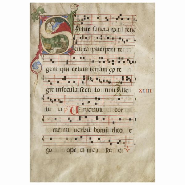 Capolettera miniato su pergamena  - Asta LIBRI, MANOSCRITTI E AUTOGRAFI - Associazione Nazionale - Case d'Asta italiane