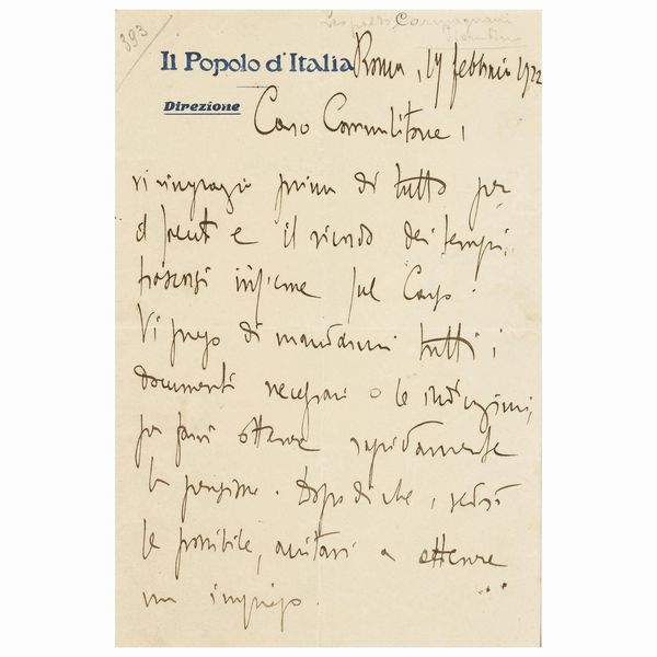 Un’amichevole raccomandazione  - Asta LIBRI, MANOSCRITTI E AUTOGRAFI - Associazione Nazionale - Case d'Asta italiane