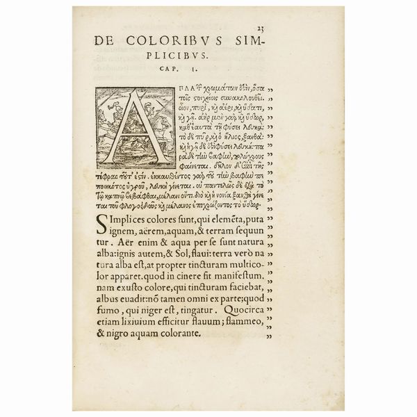 Prima edizione separata dell'importante trattato attribuito ad Aristotele  - Asta LIBRI, MANOSCRITTI E AUTOGRAFI - Associazione Nazionale - Case d'Asta italiane