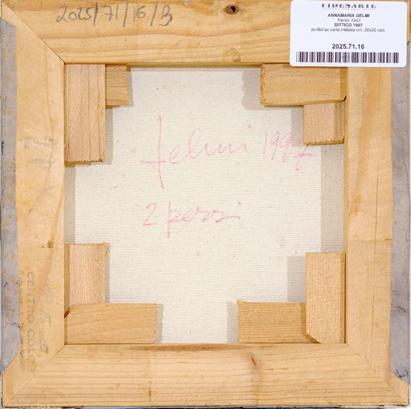 ANNAMARIA GELMI : senza titolo  - Asta Asta di Arte Moderna e Contemporanea - Associazione Nazionale - Case d'Asta italiane