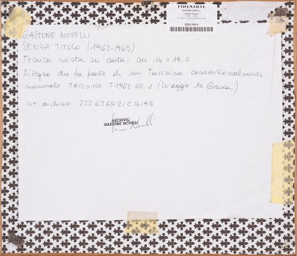 GASTONE  NOVELLI : senza titolo  - Asta Asta di Arte Moderna e Contemporanea - Associazione Nazionale - Case d'Asta italiane