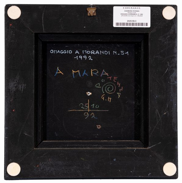 GIANMARIA POTENZA : Omaggio a Morandi n. 51  - Asta Asta di Arte Moderna e Contemporanea - Associazione Nazionale - Case d'Asta italiane