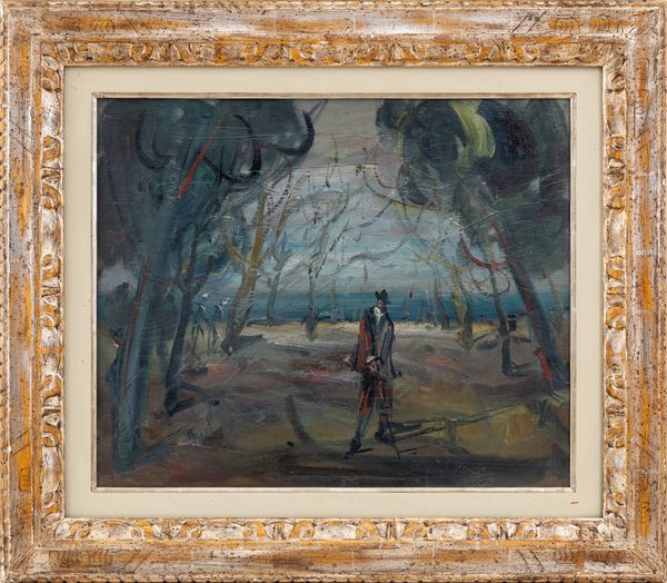 LUIGI  SPAZZAPAN : Paesaggio con figure  - Asta Asta di Arte Moderna e Contemporanea - Associazione Nazionale - Case d'Asta italiane