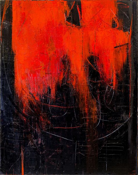 PIERO  RUGGERI : Fessura rosso e nera  - Asta Asta di Arte Moderna e Contemporanea - Associazione Nazionale - Case d'Asta italiane