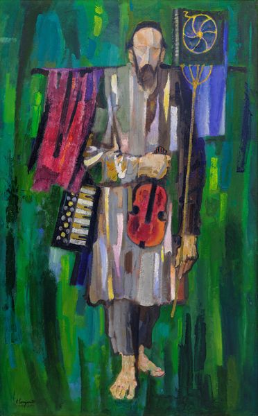 TRENTO  LONGARETTI : Musicante ebraico su fondi verdi  - Asta Asta di Arte Moderna e Contemporanea - Associazione Nazionale - Case d'Asta italiane
