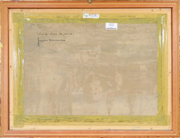ANGELO BROMBO : Sosta dopo la pesca  - Asta Asta di Arte Moderna e Contemporanea - Associazione Nazionale - Case d'Asta italiane