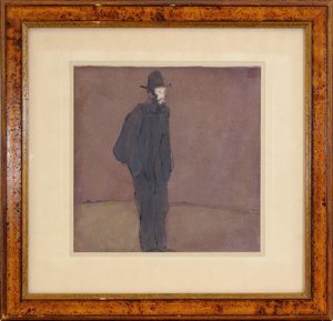 Lorenzo Viani : Uomo con cappello  - Asta Asta di Arte Moderna e Contemporanea - Associazione Nazionale - Case d'Asta italiane