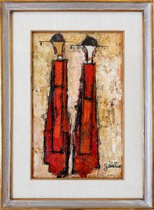 GIUSEPPE GAMBINO : Pretini rossi  - Asta Asta di Arte Moderna e Contemporanea - Associazione Nazionale - Case d'Asta italiane