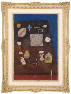 Franco Gentilini : Tavolo con oggetti  - Asta Asta di Arte Moderna e Contemporanea - Associazione Nazionale - Case d'Asta italiane