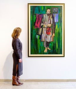 TRENTO  LONGARETTI : Musicante ebraico su fondi verdi  - Asta Asta di Arte Moderna e Contemporanea - Associazione Nazionale - Case d'Asta italiane