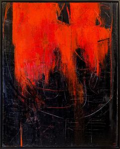 PIERO  RUGGERI : Fessura rosso e nera  - Asta Asta di Arte Moderna e Contemporanea - Associazione Nazionale - Case d'Asta italiane