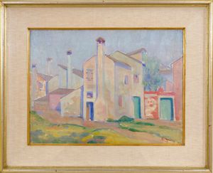 FIORAVANTE SEIBEZZI : Case a Burano  - Asta Asta di Arte Moderna e Contemporanea - Associazione Nazionale - Case d'Asta italiane