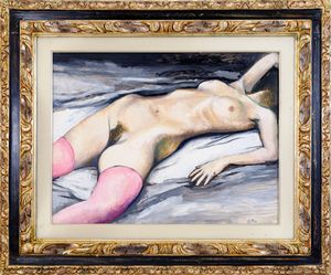 Renato Guttuso : Nudo disteso  - Asta Asta di Arte Moderna e Contemporanea - Associazione Nazionale - Case d'Asta italiane