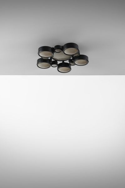 GRUPPO BBPR (n. 1932) : Grande lampada a plafone o a sospensione mod. 2045/p per Arteluce, Milano  - Asta Asta 523 | DESIGN E ARTI DECORATIVE DEL NOVECENTO Tradizionale - Associazione Nazionale - Case d'Asta italiane