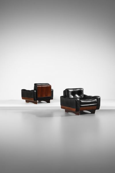 SARTORI FRANZ T. (1927 - 2000) : Coppia di poltrone per Lenzi, Quarrata  - Asta Asta 523 | DESIGN E ARTI DECORATIVE DEL NOVECENTO Tradizionale - Associazione Nazionale - Case d'Asta italiane