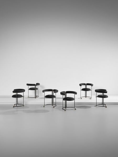 FALLANI ROBERTO  (n. 1937) : Sei poltroncine Tre Cerchi  - Asta Asta 523 | DESIGN E ARTI DECORATIVE DEL NOVECENTO Tradizionale - Associazione Nazionale - Case d'Asta italiane