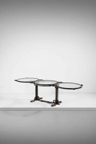 FALLANI ROBERTO  (n. 1937) : Tavolo/scrivania Tre Cerchi  - Asta Asta 523 | DESIGN E ARTI DECORATIVE DEL NOVECENTO Tradizionale - Associazione Nazionale - Case d'Asta italiane