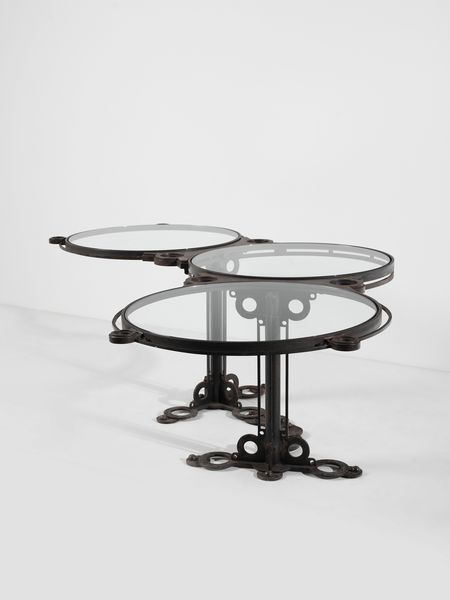 FALLANI ROBERTO  (n. 1937) : Tavolo/scrivania Tre Cerchi  - Asta Asta 523 | DESIGN E ARTI DECORATIVE DEL NOVECENTO Tradizionale - Associazione Nazionale - Case d'Asta italiane