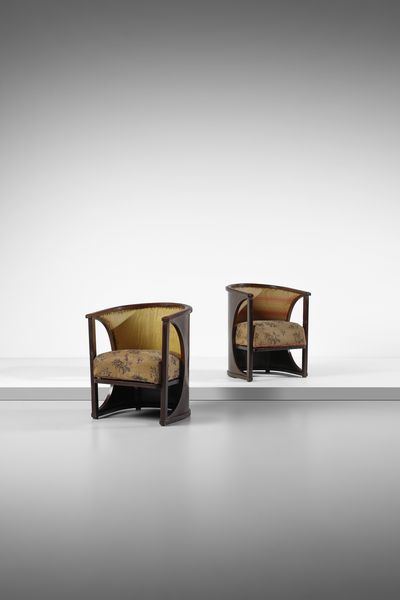 HOFFMANN JOSEF (1870 - 1956) : Coppia di poltrone della serie 428 per Jacob & Josef  Kohn, Vienna  - Asta Asta 523 | DESIGN E ARTI DECORATIVE DEL NOVECENTO Tradizionale - Associazione Nazionale - Case d'Asta italiane